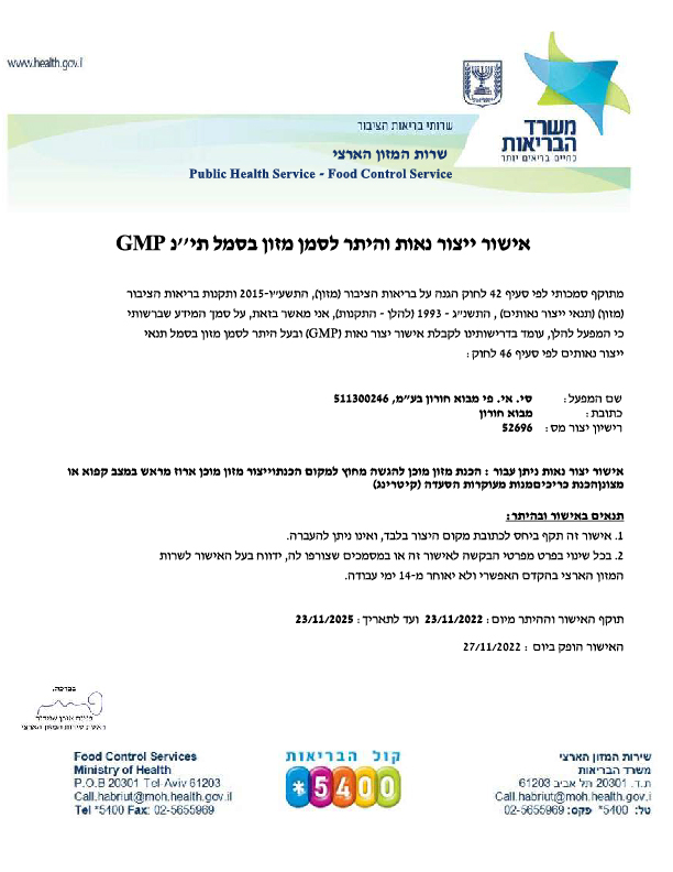 GMP - אתר מבוא חורון
